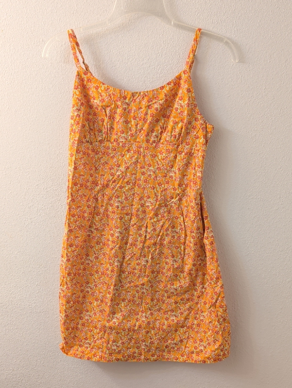 wild fable Yellow Orange Floral Spaghetti Strap Mini Dress